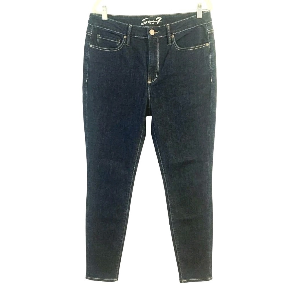 Seven7 Women's Skinny Jeans Size 12 Dark Blue Wash Denim